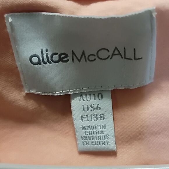 Alice McCall Queenie Gold Lock Button-Up Snaps Mini Dress Sherbert Pink SIZE 6 - Picture 7 of 14